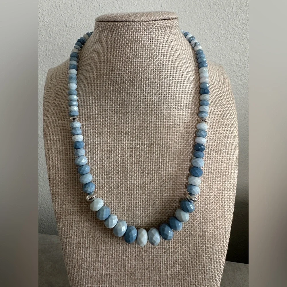 Blue Opal Bead with sterling silver accents Necklace by Jay King - Picture 5 of 13
